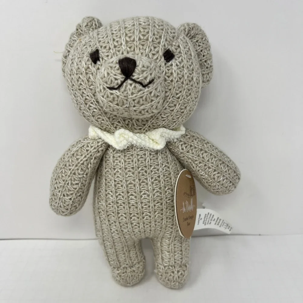 SoDorable Crochet Snuggle Bear Tan Knit Plush Toy OS 500001‎ Soft Stuffed Animal